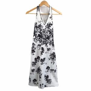 Kay Unger New York Halter White Brown Dress